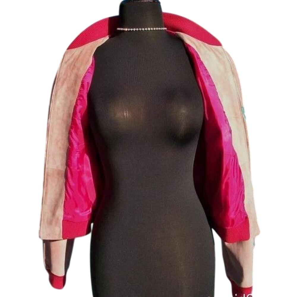 Donald Pliner Suede Leather Bomber Jacket Coat Embroidery New Lined NWT $1500 - Picture 6 of 8